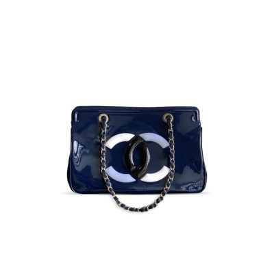CHANEL COW PATENT LEATHER TOTE (33*32*12.5cm)